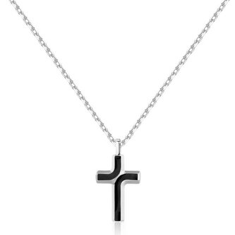 Nadčasový ocelový náhrdelník s křížkem Backliner BBC07 Brosway