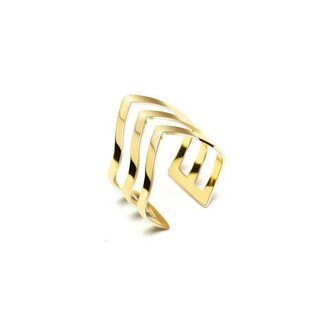 Trojitý pozlacený prsten z oceli Troli