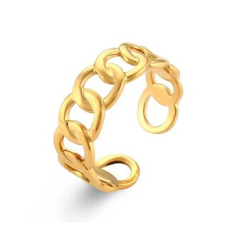 Módní otevřený prsten z pozlacené oceli Troli