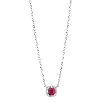 Elegantní stříbrný náhrdelník Fancy Passion Ruby FPR132 Brosway