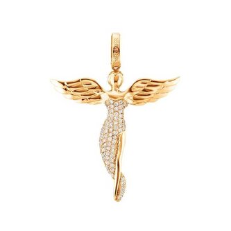 Pozlacený stříbrný přívěsek Anděl se zirkony ERP-ANGEL-G Engelsrufer / Délka: 2,6 cm