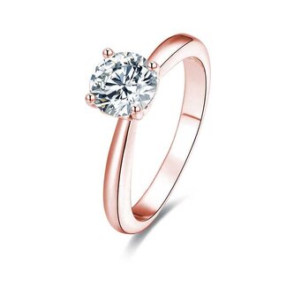 Růžově pozlacený stříbrný prsten s krystaly AGG201 Beneto / Obvod: 54 mm - 54 mm