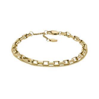 Moderní dvojitý náramek z pozlacené oceli JOF00973710 Fossil