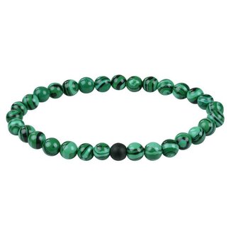 Korálkový náramek z malachitu a onyxu Troli / Délka: 20 cm