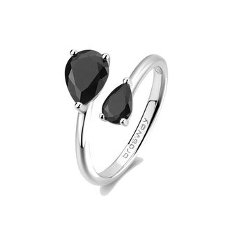 Stříbrný otevřený prsten Mystery Black Fancy FMB119 Brosway / Obvod: 54 mm - 54 mm