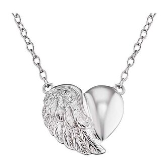 Stříbrný náhrdelník Srdce s křídlem a zirkony ERN-LILHEARTWIN Engelsrufer