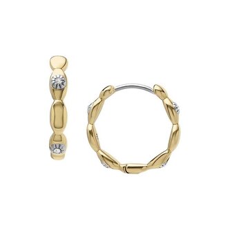 Slušivé pozlacené kruhové náušnice Evil Eye JF04795710 Fossil