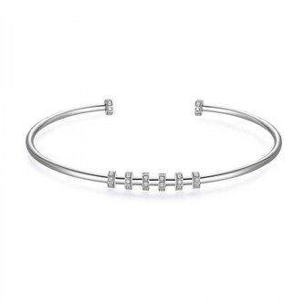 Pevný stříbrný náramek na přívěsky Storie RZB038 Rosato / Průměr: 5,8 cm