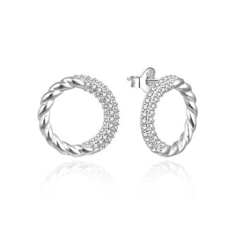 Designové stříbrné náušnice se zirkony AGT-E189PW Agato