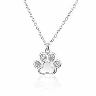 Dívčí stříbrný náhrdelník Tlapka AGT-ND03W Agato