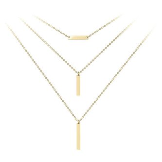 Pozlacený trojitý ocelový náhrdelník Troli