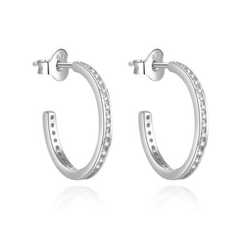Elegantní kruhové náušnice se zirkony AGT-E140PW Agato