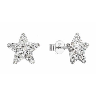 Stříbrné náušnice Hvězdičky s krystaly Preciosa 31312.1 Evolution Group
