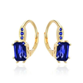 Stříbrné náušnice s modrým krystalem AGUC3350DB-GOLD Beneto