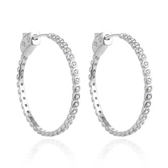 Stylové stříbrné kruhy s čirými zirkony AGT-E181KW Agato