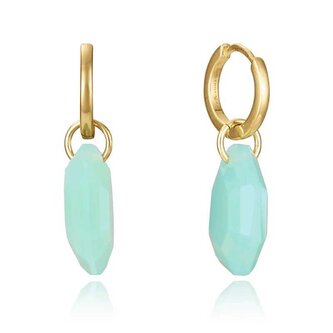 Pozlacené kruhy se světle zeleným krystalem 2v1 13229E100-52 Viceroy