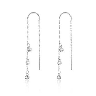 Dlouhé stříbrné náušnice se zirkony AGUV1979 Beneto
