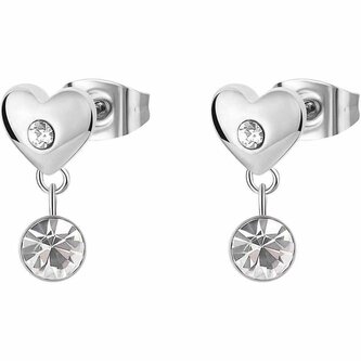 Srdíčkové náušnice s visacím krystalem Chakra BHKE176 Brosway