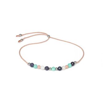 Šňůrkový náramek s amazonitem, angelitem, měsíčním kamenem a safírem HE36R3S-LP Agato