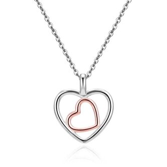 Nádherný stříbrný náhrdelník Srdce AGS1535/47 Beneto