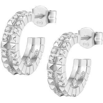 Moderní kruhové náušnice se zirkony Cubica RZO042 Rosato