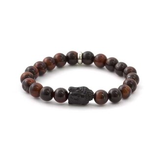 Korálkový náramek z tygřího oka MINK114 Agato / Délka: 19 cm