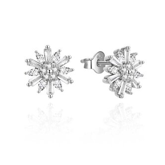 Třpytivé stříbrné náušnice se zirkony AGUP2725 Beneto
