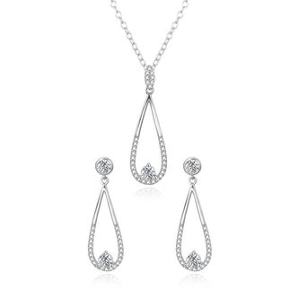 Okouzlující stříbrná sada šperku AGSET366R (řetízek, přívěsek, náušnice) Agato