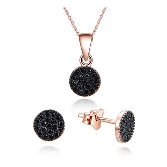 Magická souprava šperků ze stříbra se zirkony AGSET267-ROSE (náhrdelník, náušnice) Beneto
