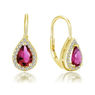 Pozlacené náušnice s růžovými zirkony AGUC2230-GOLD Beneto