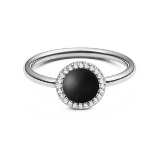 Elegantní prsten s černým achátem a krystaly Audrey DW0040138 Daniel Wellington / Obvod: 62 mm - 62 mm
