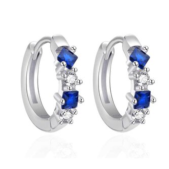 Krásné stříbrné náušnice kruhy se zirkony AGT-E130KWBL Agato