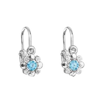Stříbrné dětské náušnice s modrými zirkony 11174.3 Evolution Group