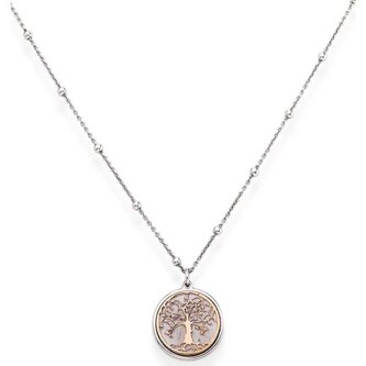 Růžově pozlacený stříbrný náhrdelník Tree of Life CLAL3 Amen