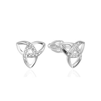 Stylové stříbrné náušnice se zirkony Triquetra AGT-E117SW Agato