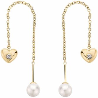 Romantické řetízkové náušnice s perlou Shell Chakra BHKE187 Brosway