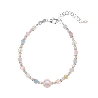Okouzlující korálkový náramek s perlou a morganitem AL3817-Argento Alisia