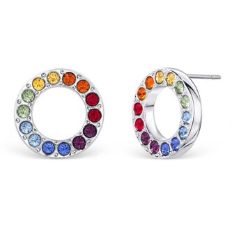 Hravé náušnice pecky se zirkony Chakra Hoop 40345.MLT.R Crystalp