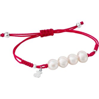 Růžový náramek s perlami Nudos 213031500 Tous