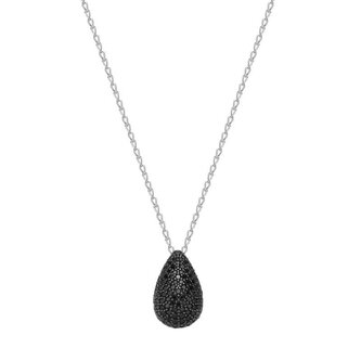 Stříbrný náhrdelník se zirkony Tear Drop Mystery Black Fancy FMB121 Brosway