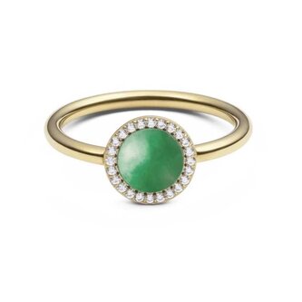 Pozlacený prsten s jadeitem a krystaly Audrey DW0040134 Daniel Wellington / Obvod: 54 mm - 54 mm