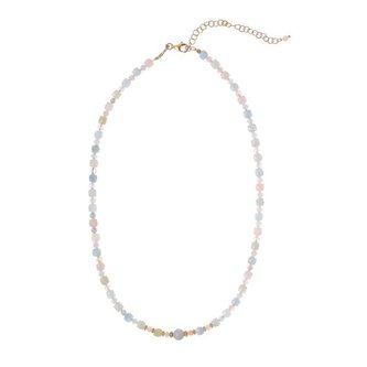 Hravý korálkový náhrdelník z morganitu AL3768-Oro Alisia