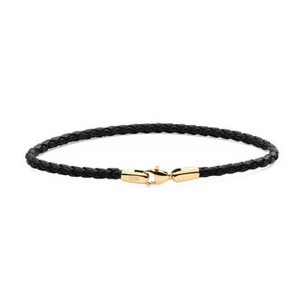 Černý pletený kožený náramek Sheffield Daniel DW004017 Daniel Wellington / Délka: 17,5 cm