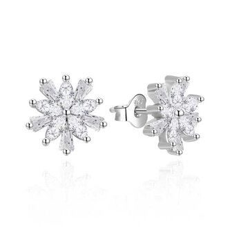 Stříbrné náušnice Sněhové vločky se zirkony AGT-E009PW Agato