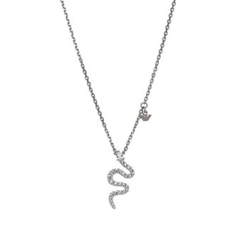 Dámský stříbrný náhrdelník Had se zirkony EG3611040 Emporio Armani