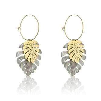 Módní pozlacené náušnice kruhy 2v1 Nina EWE23094G Emily Westwood