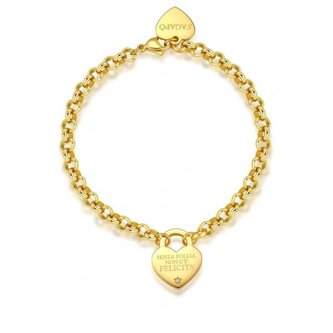 Hravý pozlacený náramek se srdíčkem Be My Always SBM81 S Agapo
