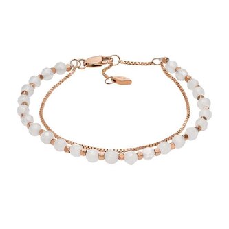 Překrásný bronzový dvojitý náramek s korálky JF04444791 Fossil