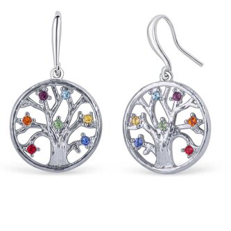 Slušivé náušnice s krystaly Chakra Tree of life 40093.MLT.R Crystalp