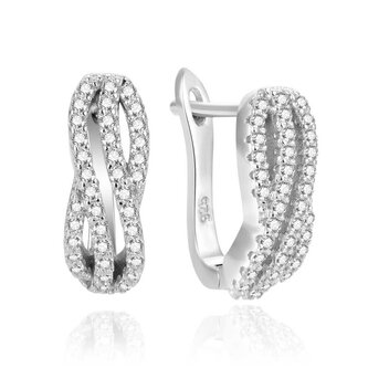 Elegantní stříbrné náušnice se zirkony AGT-E075FW Agato